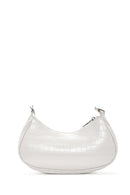 Kadın Beyaz Uzun Askılı Kroko Desenli Omuz Çantası | Derimod Kadın Beyaz Uzun Askılı Kroko Desenli Omuz Çantası | Derimod