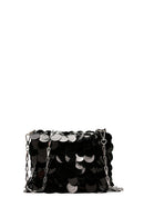 Women's Black Long Chain Strap Sequin Cross Bag | Derimod Women's Black Long Chain Strap Sequin Cross Bag | Derimod