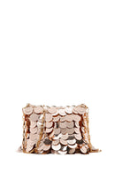 Women's Gold Long Chain Strap Sequin Crossbody Bag | Derimod Women's Gold Long Chain Strap Sequin Crossbody Bag | Derimod