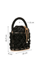 Women's Black Stone Box Handbag | Derimod Women's Black Stone Box Handbag | Derimod