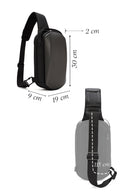 D-Pack Men's Grey Technological Fabric Crossbody Bag | Derimod D-Pack Men's Grey Technological Fabric Crossbody Bag | Derimod