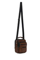 Men's Brown Long Strap Leather Handbag | Derimod Men's Brown Long Strap Leather Handbag | Derimod