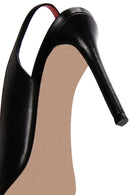 Women's Black High Thin Heels Leather Sandals with Accessory Detail | Derimod Women's Black High Thin Heels Leather Sandals with Accessory Detail | Derimod