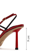 Women's Red Ankle Strap Open Back Heeled Patent Leather Shoes | Derimod Women's Red Ankle Strap Open Back Heeled Patent Leather Shoes | Derimod