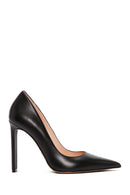 Women's Black Thin Heeled Leather Stiletto | Derimod Women's Black Thin Heeled Leather Stiletto | Derimod