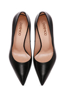 Women's Black Thin Heeled Leather Stiletto | Derimod Women's Black Thin Heeled Leather Stiletto | Derimod