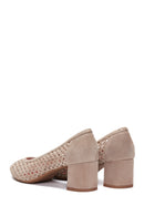 Derimod Gritti Women's Mink Heeled Suede Leather Shoes | Derimod Derimod Gritti Women's Mink Heeled Suede Leather Shoes | Derimod