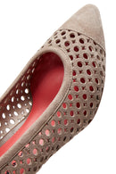 Derimod Gritti Women's Mink Heeled Suede Leather Shoes | Derimod Derimod Gritti Women's Mink Heeled Suede Leather Shoes | Derimod