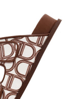 Women's Brown Banded Leather Slippers | Derimod Women's Brown Banded Leather Slippers | Derimod