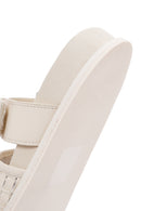 Kadın Krem Örgü Deri Terlik | Derimod Kadın Krem Örgü Deri Terlik | Derimod