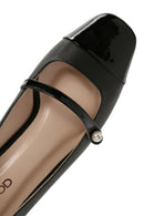 Women's Black Thick Short Heeled Leather Shoes | Derimod Women's Black Thick Short Heeled Leather Shoes | Derimod