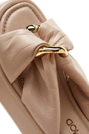 Women's Beige Thick Soled Leather Slippers | Derimod Women's Beige Thick Soled Leather Slippers | Derimod