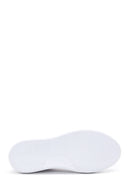 Women's White Lace-up Thick-Sole Leather Sneaker | Derimod Women's White Lace-up Thick-Sole Leather Sneaker | Derimod