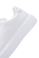 Women's White Lace-up Thick-Sole Leather Sneaker | Derimod Women's White Lace-up Thick-Sole Leather Sneaker | Derimod