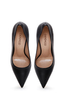 Kadın Siyah İnce Topuklu Deri Stiletto | Derimod Kadın Siyah İnce Topuklu Deri Stiletto | Derimod