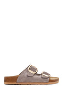 Kadın Bej Süet Deri Terlik | Derimod Kadın Bej Süet Deri Terlik | Derimod