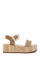 Women's Brown Thick Soled Ankle Strap Leather Sandals | Derimod Women's Brown Thick Soled Ankle Strap Leather Sandals | Derimod