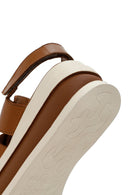 Women's Tan Thick Soled Leather Sandals | Derimod Women's Tan Thick Soled Leather Sandals | Derimod