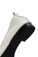 Women's White Leather Ballerinas with Buckle Detail | Derimod Women's White Leather Ballerinas with Buckle Detail | Derimod