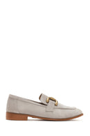 Kadın Bej Süet Deri Maskülen Loafer | Derimod Kadın Bej Süet Deri Maskülen Loafer | Derimod