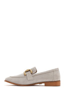 Kadın Bej Süet Deri Maskülen Loafer | Derimod Kadın Bej Süet Deri Maskülen Loafer | Derimod