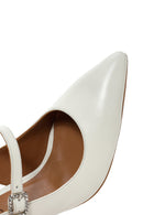 Women's Beige Heeled Leather Shoes | Derimod Women's Beige Heeled Leather Shoes | Derimod