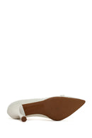 Kadın Bej Toka Detaylı Topuklu Deri Stiletto | Derimod Kadın Bej Toka Detaylı Topuklu Deri Stiletto | Derimod