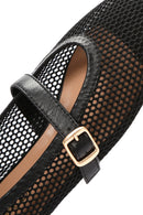 Women's Black Buckle Leather Ballerinas | Derimod Women's Black Buckle Leather Ballerinas | Derimod