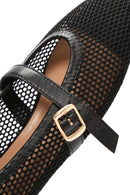 Women's Black Buckle Leather Ballerinas | Derimod Women's Black Buckle Leather Ballerinas | Derimod