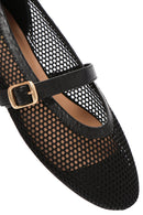 Kadın Siyah Tokalı Deri Babet | Derimod Kadın Siyah Tokalı Deri Babet | Derimod