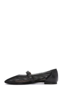 Women's Black Buckle Leather Ballerinas | Derimod Women's Black Buckle Leather Ballerinas | Derimod