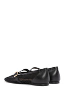 Women's Black Buckle Leather Ballerinas | Derimod Women's Black Buckle Leather Ballerinas | Derimod
