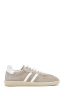 Women's Beige Lace-Up Suede Leather Sneaker | Derimod Women's Beige Lace-Up Suede Leather Sneaker | Derimod