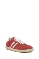 Women's Red Lace-Up Suede Leather Sneakers | Derimod Women's Red Lace-Up Suede Leather Sneakers | Derimod