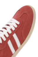 Women's Red Lace-Up Suede Leather Sneakers | Derimod Women's Red Lace-Up Suede Leather Sneakers | Derimod