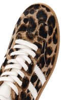 Kadın Leopar Bağcıklı Deri Sneaker | Derimod Kadın Leopar Bağcıklı Deri Sneaker | Derimod