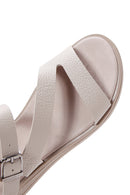 Kadın Vizon Bilekten Bantlı Deri Sandalet | Derimod Kadın Vizon Bilekten Bantlı Deri Sandalet | Derimod