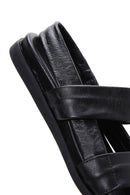 Women's Black Leather Comfort Sandals | Derimod Women's Black Leather Comfort Sandals | Derimod