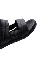 Women's Black Leather Comfort Sandals | Derimod Women's Black Leather Comfort Sandals | Derimod