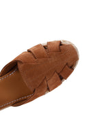 Women's Tan Ankle Strap Wedge Heeled Espadrille | Derimod Women's Tan Ankle Strap Wedge Heeled Espadrille | Derimod