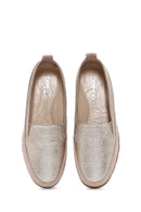 Kadın Bej Simli Deri Comfort Loafer | Derimod Kadın Bej Simli Deri Comfort Loafer | Derimod