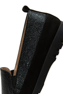 Kadın Siyah Simli Deri Comfort Loafer | Derimod Kadın Siyah Simli Deri Comfort Loafer | Derimod