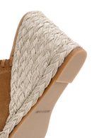 Kadın Taba Dolgu Topuklu Süet Deri Espadril Terlik | Derimod Kadın Taba Dolgu Topuklu Süet Deri Espadril Terlik | Derimod