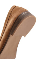 Women's Tan Suede Leather Masculine Loafer | Derimod Women's Tan Suede Leather Masculine Loafer | Derimod