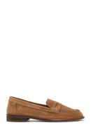 Women's Tan Suede Leather Masculine Loafer | Derimod Women's Tan Suede Leather Masculine Loafer | Derimod