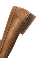 Kadın Taba Süet Deri Maskülen Loafer | Derimod Kadın Taba Süet Deri Maskülen Loafer | Derimod