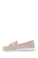 Kadın Bej Süet Deri Comfort Loafer | Derimod Kadın Bej Süet Deri Comfort Loafer | Derimod