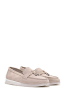 Kadın Bej Süet Deri Comfort Loafer | Derimod Kadın Bej Süet Deri Comfort Loafer | Derimod