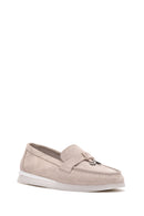 Kadın Bej Süet Deri Comfort Loafer | Derimod Kadın Bej Süet Deri Comfort Loafer | Derimod