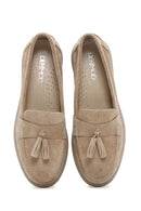 Kadın Bej Süet Deri Comfort Loafer | Derimod Kadın Bej Süet Deri Comfort Loafer | Derimod